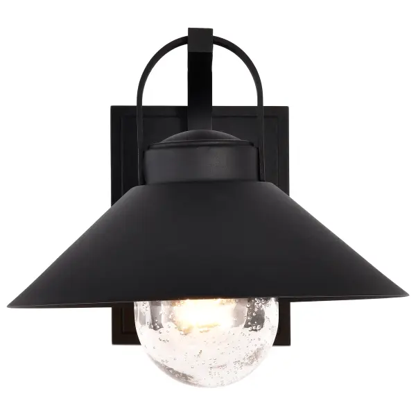 Ridge Medium Outdoor Wall Lantern in Black with Clear Seeded Glass - Image 8