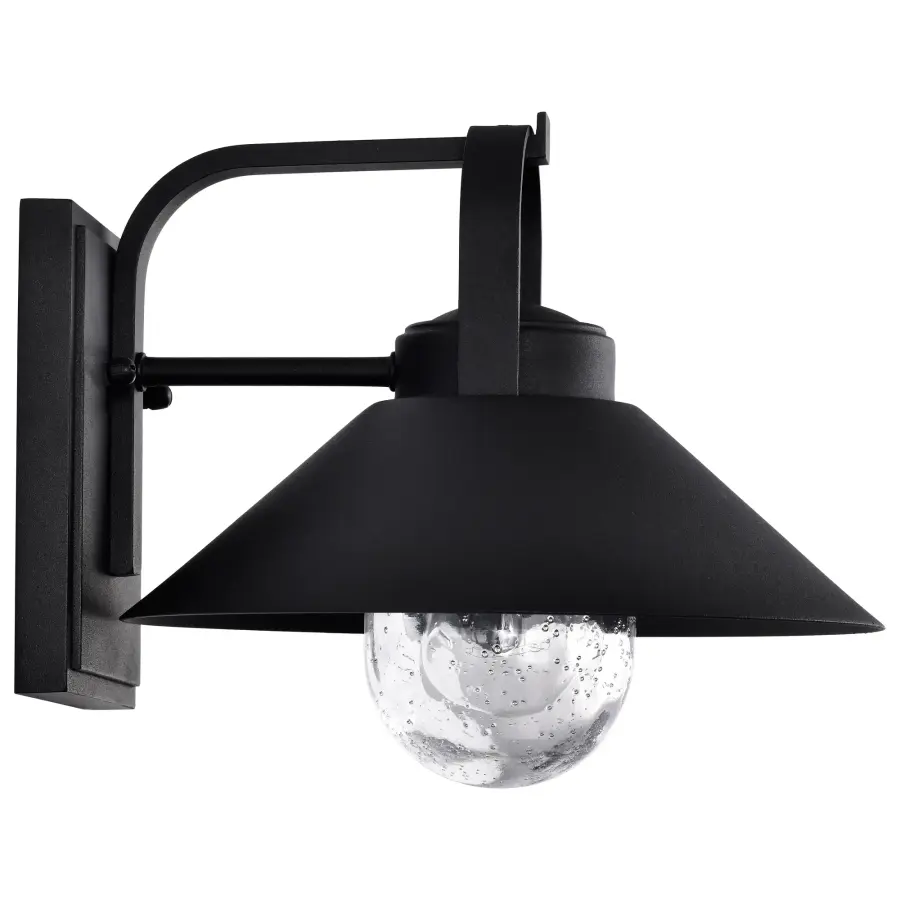 Ridge Medium Outdoor Wall Lantern in Black with Clear Seeded Glass - Image 9