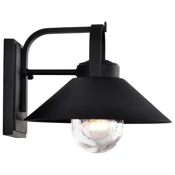 Ridge Medium Outdoor Wall Lantern in Black with Clear Seeded Glass - Image 10