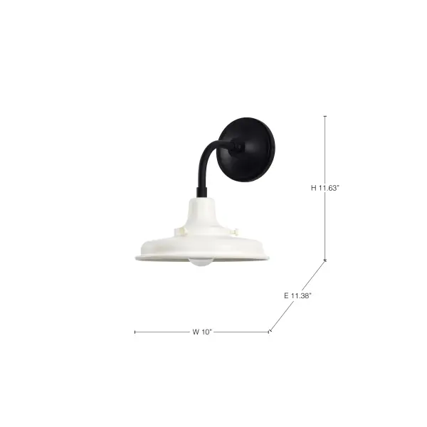 Morris Small Outdoor Wall Lantern in Black with White Shade - Image 18