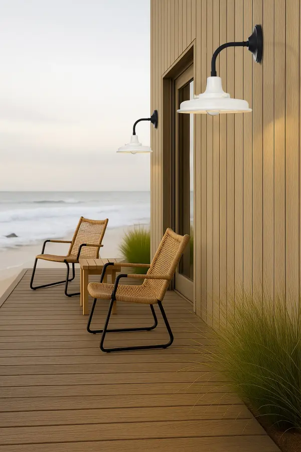 Morris Small Outdoor Wall Lantern in Black with White Shade - Image 19
