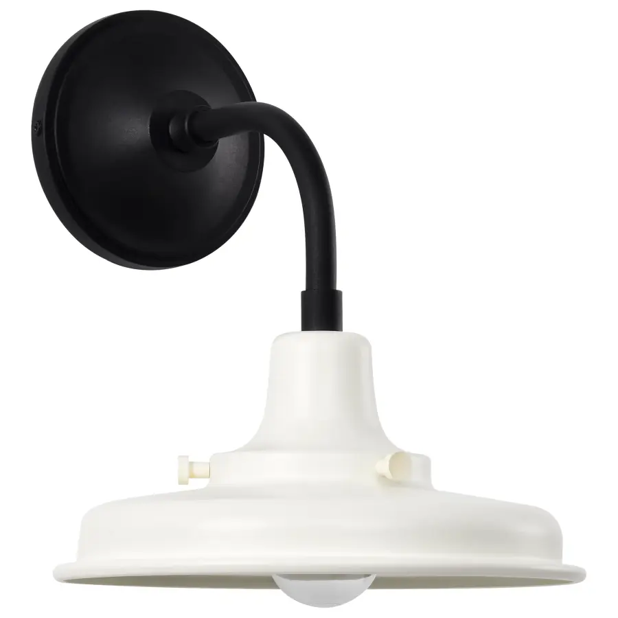 Morris Small Outdoor Wall Lantern in Black with White Shade - Image 3