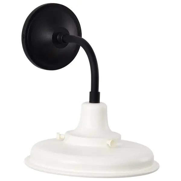 Morris Small Outdoor Wall Lantern in Black with White Shade - Image 5