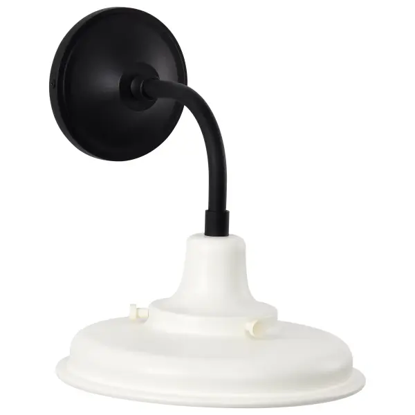 Morris Small Outdoor Wall Lantern in Black with White Shade - Image 6