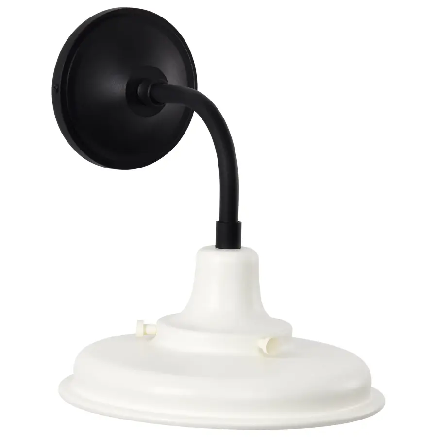 Morris Small Outdoor Wall Lantern in Black with White Shade - Image 6