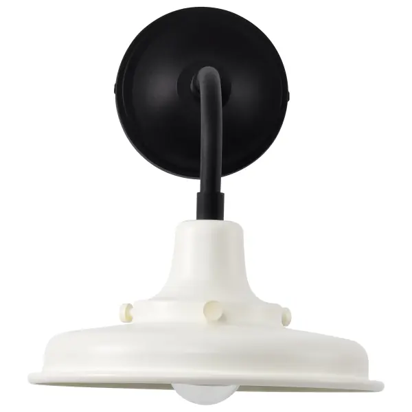 Morris Small Outdoor Wall Lantern in Black with White Shade - Image 7