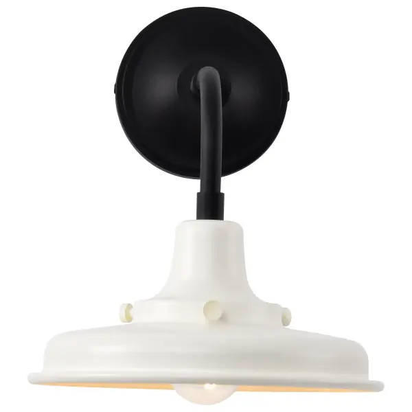 Morris Small Outdoor Wall Lantern in Black with White Shade - Image 8