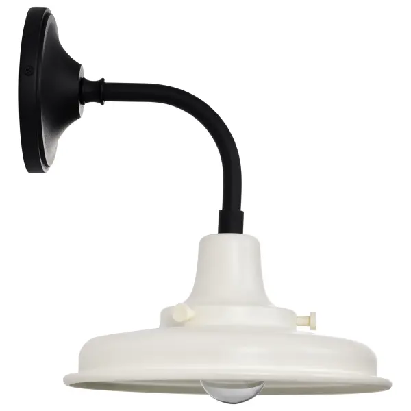 Morris Small Outdoor Wall Lantern in Black with White Shade - Image 9