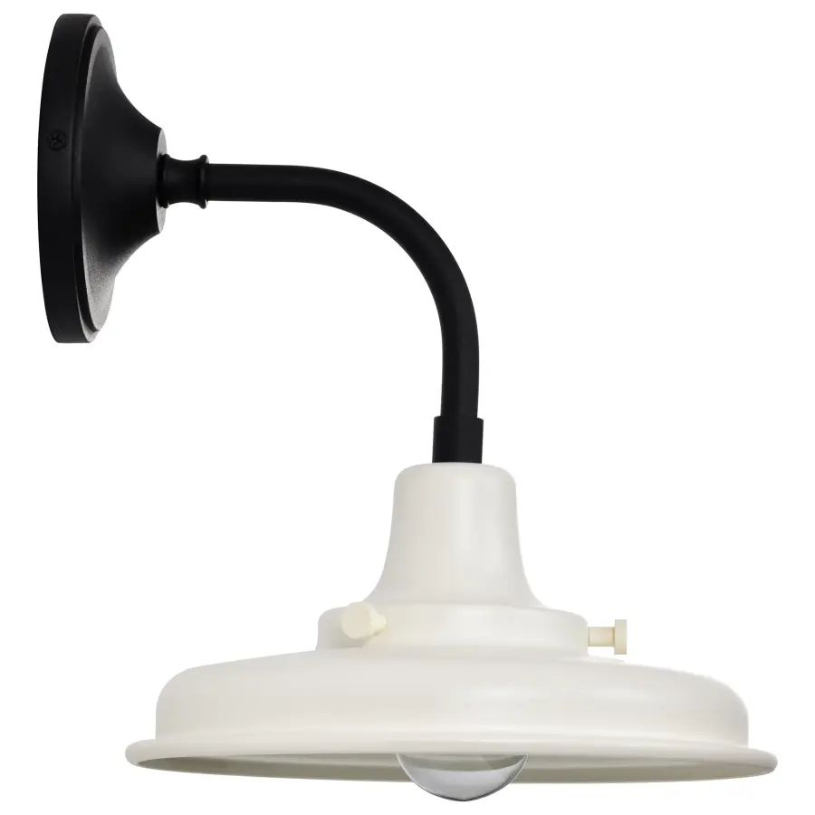 Morris Small Outdoor Wall Lantern in Black with White Shade - Image 9
