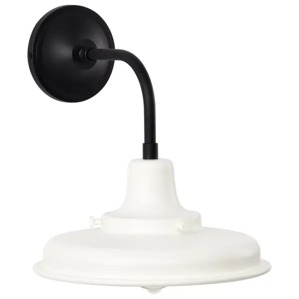 Morris Medium Outdoor Wall Lantern in Black with White Shade - Image 5