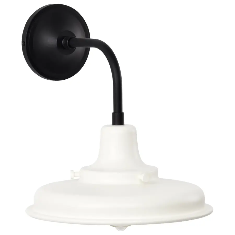 Morris Medium Outdoor Wall Lantern in Black with White Shade - Image 5
