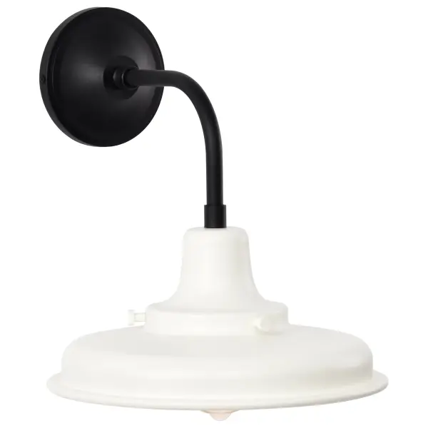 Morris Medium Outdoor Wall Lantern in Black with White Shade - Image 6