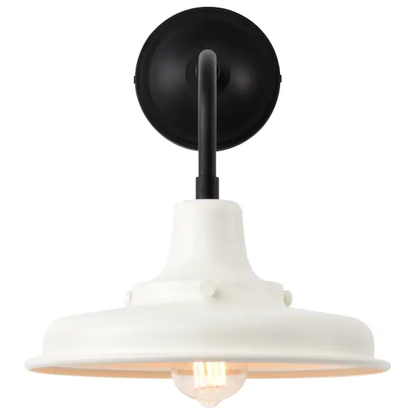 Morris Medium Outdoor Wall Lantern in Black with White Shade - Image 8