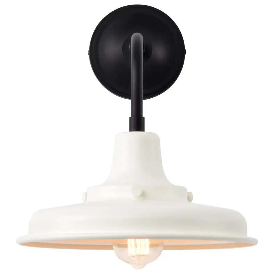 Morris Medium Outdoor Wall Lantern in Black with White Shade - Image 8