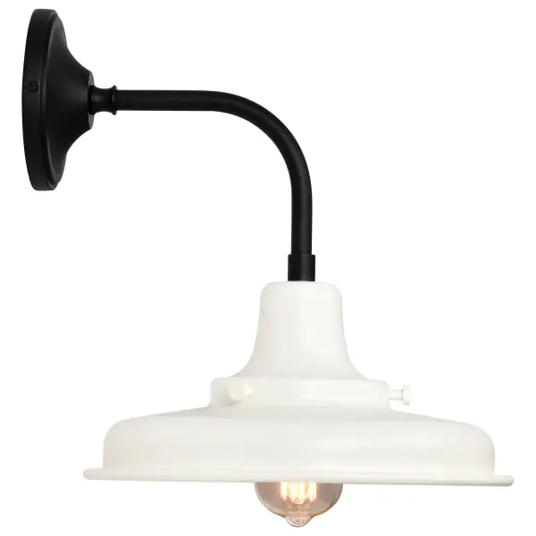 Morris Medium Outdoor Wall Lantern in Black with White Shade - Image 9
