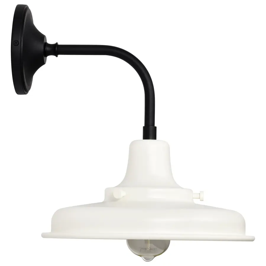 Morris Medium Outdoor Wall Lantern in Black with White Shade - Image 10