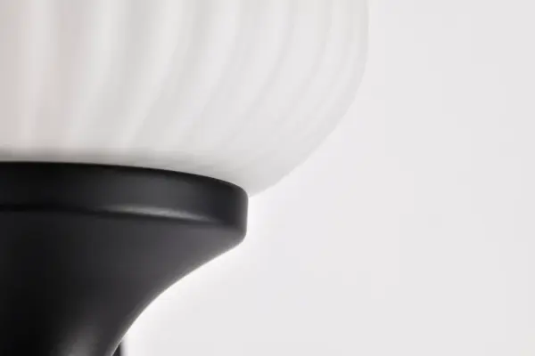 Solara 1-Light Wall Sconce in Matte Black with Frosted Ribbed Glass - Image 20