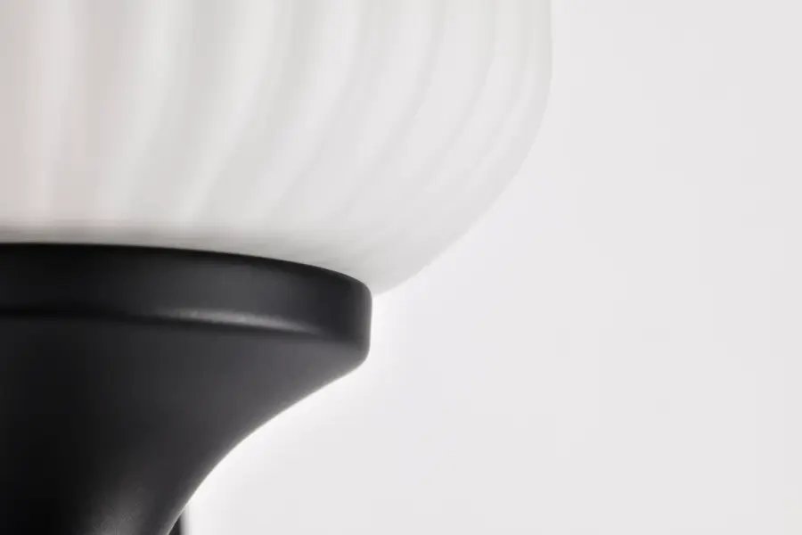 Solara 1-Light Wall Sconce in Matte Black with Frosted Ribbed Glass - Image 20