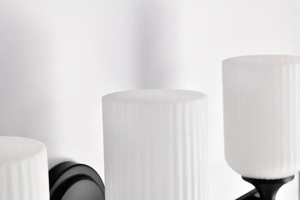 Solara 3-Light Vanity in Matte Black with Frosted Ribbed Glass - Image 12