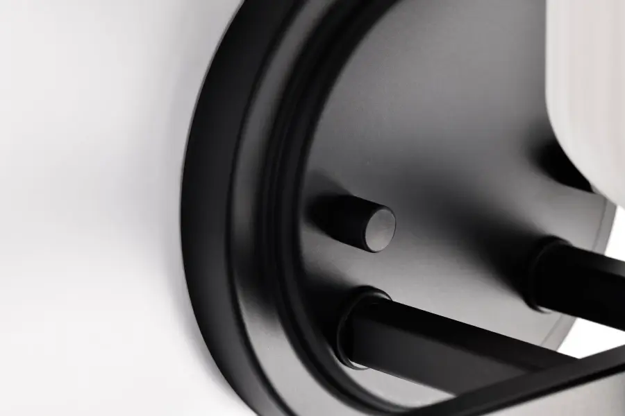 Solara 3-Light Vanity in Matte Black with Frosted Ribbed Glass - Image 13