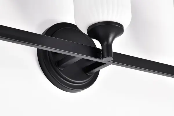 Solara 3-Light Vanity in Matte Black with Frosted Ribbed Glass - Image 14