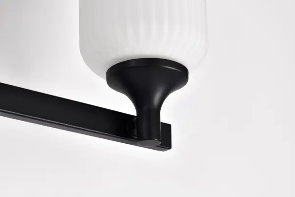 Solara 3-Light Vanity in Matte Black with Frosted Ribbed Glass - Image 15