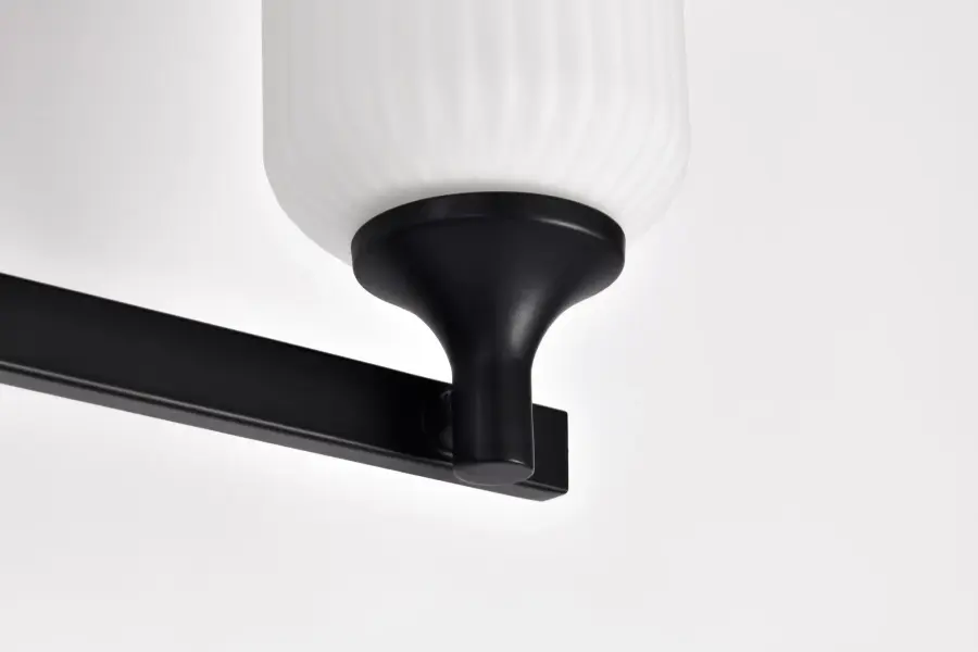 Solara 3-Light Vanity in Matte Black with Frosted Ribbed Glass - Image 15