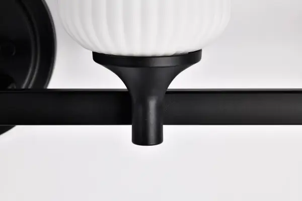 Solara 4-Light Vanity in Matte Black with Frosted Ribbed Glass - Image 15