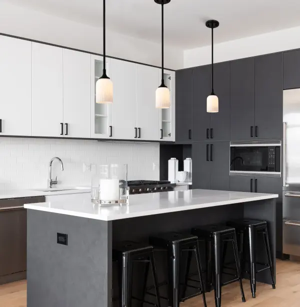 Solara Mini Pendant - Matte Black with Frosted Ribbed Glass - Image 12