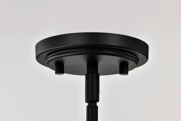 Solara Mini Pendant - Matte Black with Frosted Ribbed Glass - Image 8