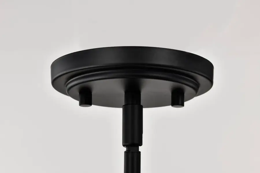 Solara Mini Pendant - Matte Black with Frosted Ribbed Glass - Image 8