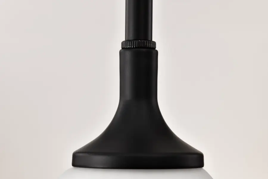 Solara Mini Pendant - Matte Black with Frosted Ribbed Glass - Image 10