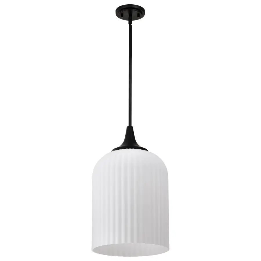 Solara Pendant Light with Frosted Ribbed Glass - Image 1