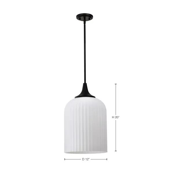 Solara Pendant Light with Frosted Ribbed Glass - Image 13
