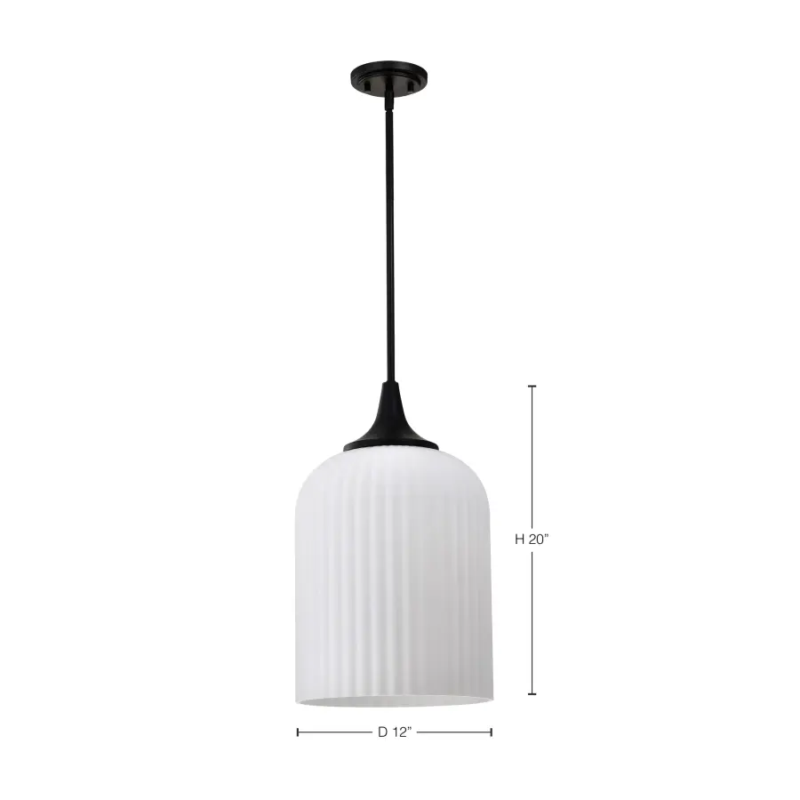 Solara Pendant Light with Frosted Ribbed Glass - Image 13