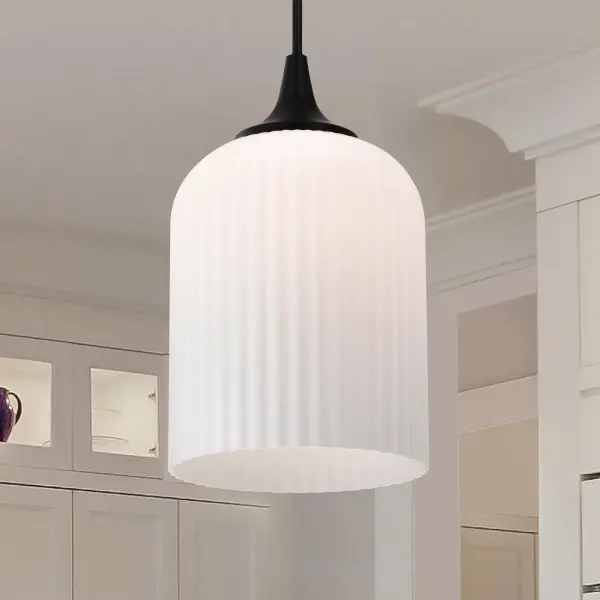 Solara Pendant Light with Frosted Ribbed Glass - Image 15