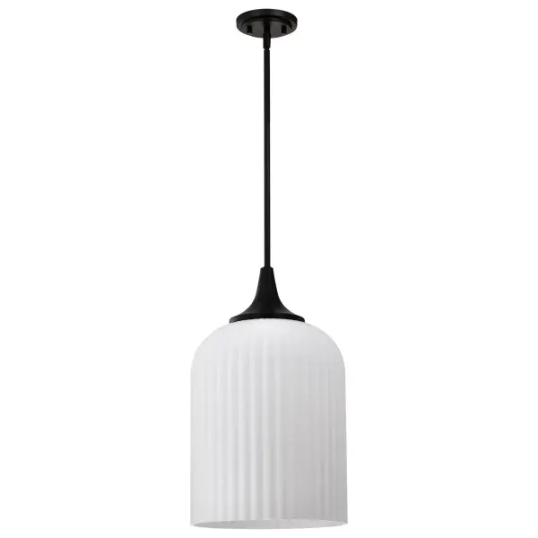 Solara Pendant Light with Frosted Ribbed Glass - Image 3