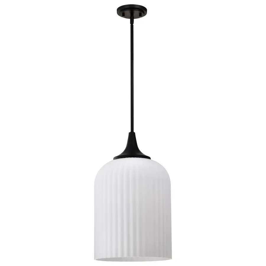 Solara Pendant Light with Frosted Ribbed Glass - Image 3