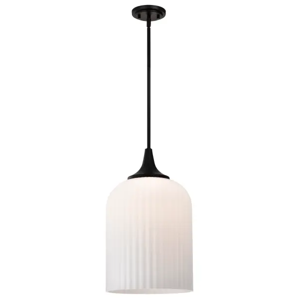 Solara Pendant Light with Frosted Ribbed Glass - Image 4
