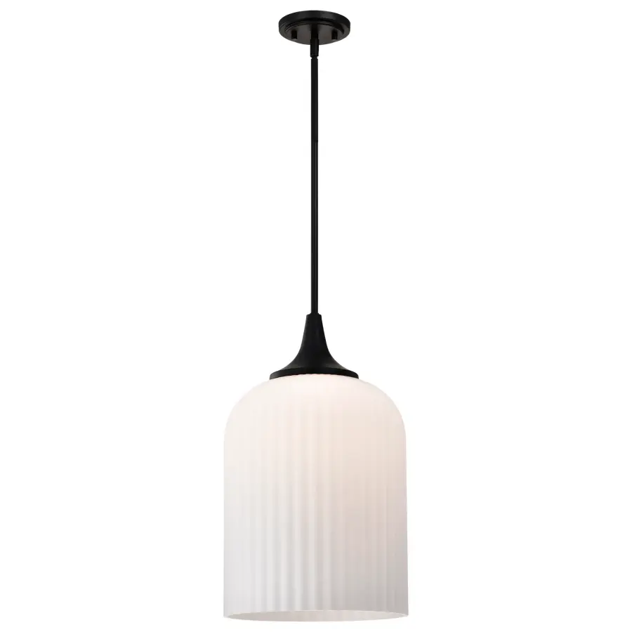 Solara Pendant Light with Frosted Ribbed Glass - Image 4