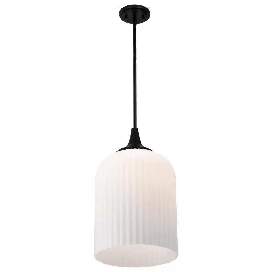 Solara Pendant Light with Frosted Ribbed Glass - Image 6