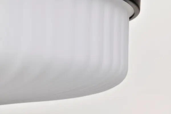 Solara Semi Flush Mount - Matte Black with Frosted Ribbed Glass - Image 11