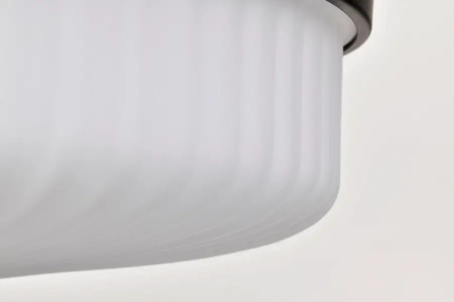 Solara Semi Flush Mount - Matte Black with Frosted Ribbed Glass - Image 11
