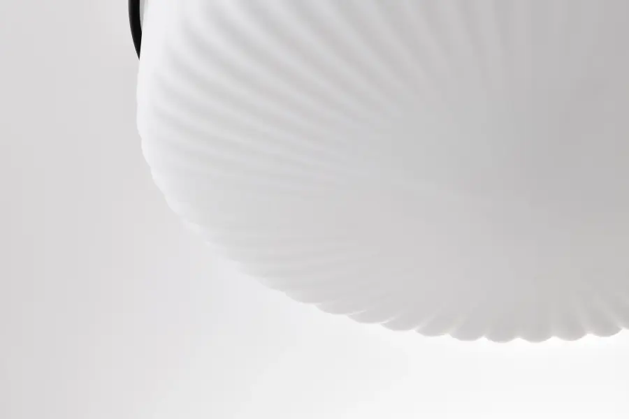 Solara Semi Flush Mount - Matte Black with Frosted Ribbed Glass - Image 12