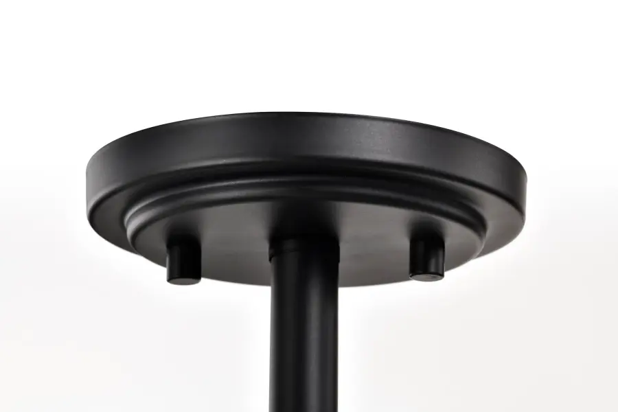 Solara Semi Flush Mount - Matte Black with Frosted Ribbed Glass - Image 9