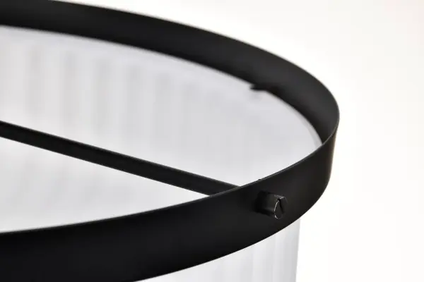 Solara Semi Flush Mount - Matte Black with Frosted Ribbed Glass - Image 10