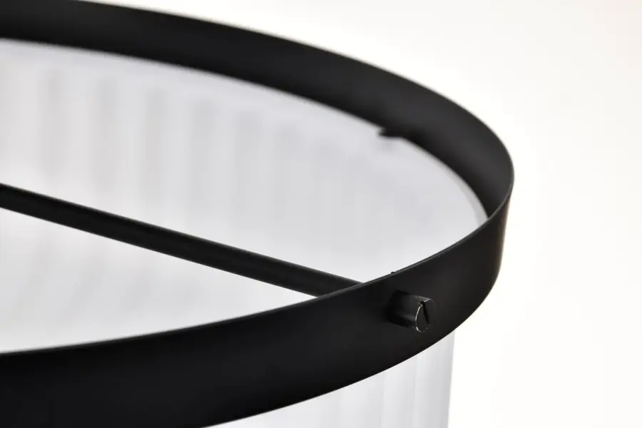 Solara Semi Flush Mount - Matte Black with Frosted Ribbed Glass - Image 10