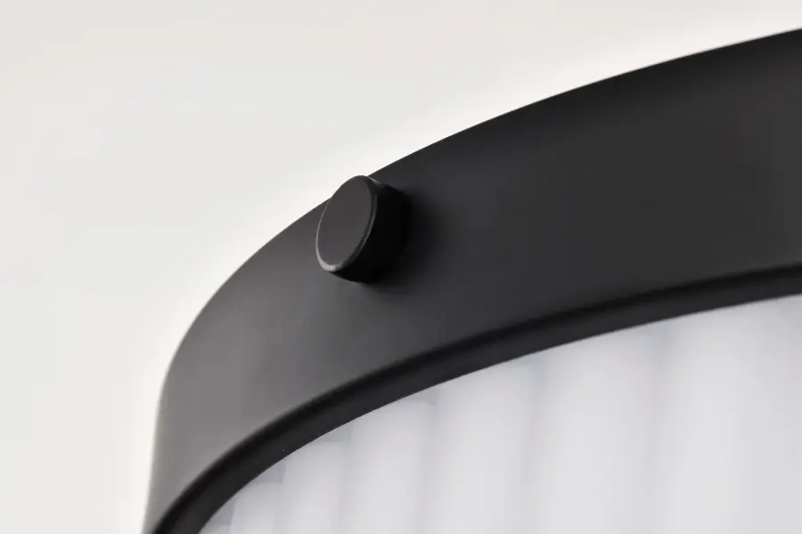 Solara Flush Mount - Matte Black with Frosted Ribbed Glass - Image 7