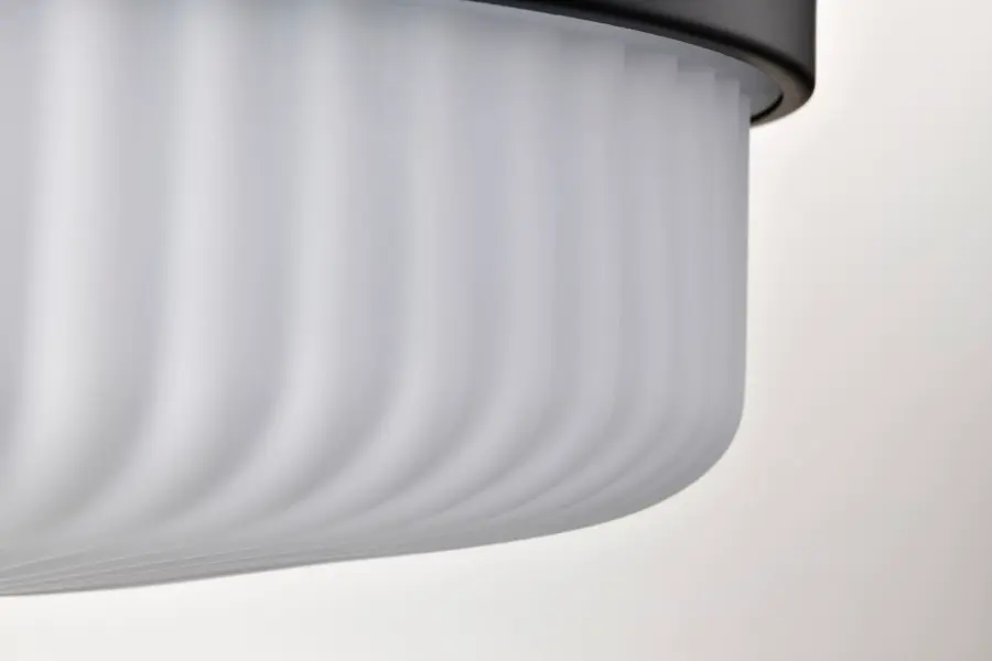 Solara Flush Mount - Matte Black with Frosted Ribbed Glass - Image 8