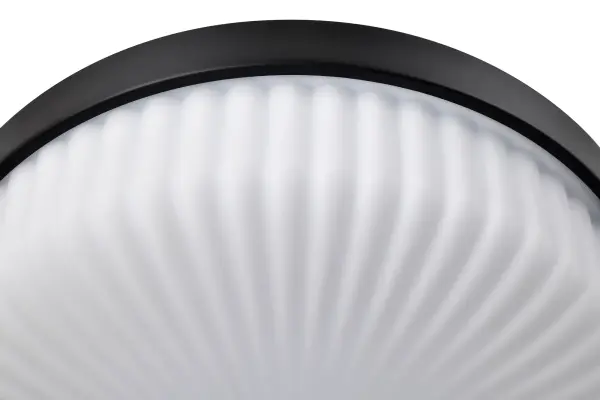 Solara Flush Mount - Matte Black with Frosted Ribbed Glass - Image 10